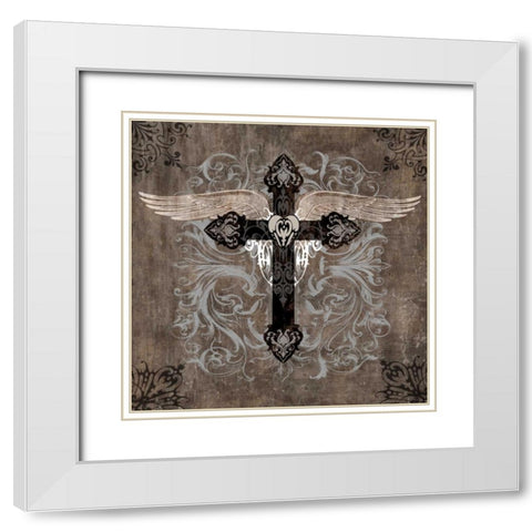 Cross II White Modern Wood Framed Art Print with Double Matting by Glover, Brandon