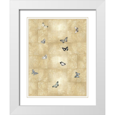 Butterflies in Flight II White Modern Wood Framed Art Print with Double Matting by Blake, Madeline