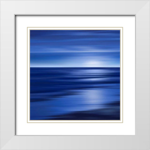 Midnight Blue White Modern Wood Framed Art Print with Double Matting by Anderson, Carly