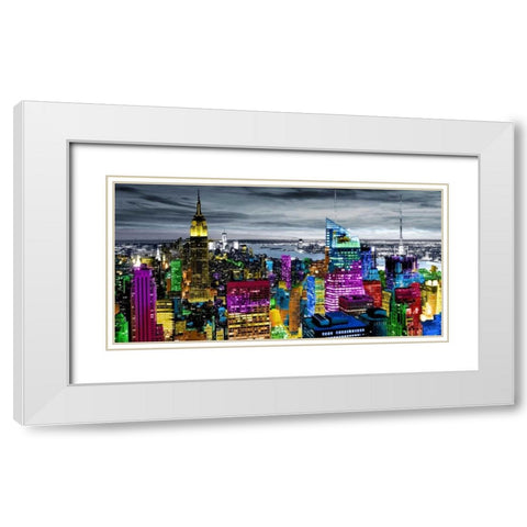 NYC In Living Color I White Modern Wood Framed Art Print with Double Matting by Ames, Carly