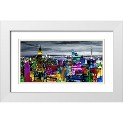 NYC In Living Color I White Modern Wood Framed Art Print with Double Matting by Ames, Carly