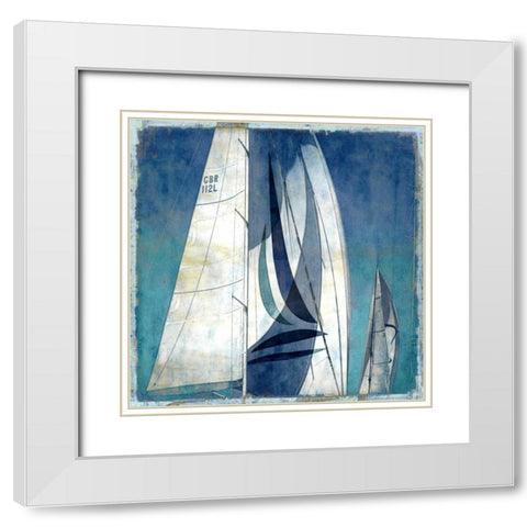 Sail Away I White Modern Wood Framed Art Print with Double Matting by Carter, Charlie