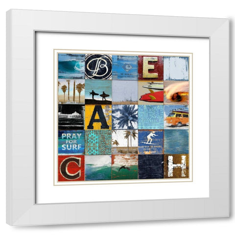 Beach Town White Modern Wood Framed Art Print with Double Matting by Carter, Charlie