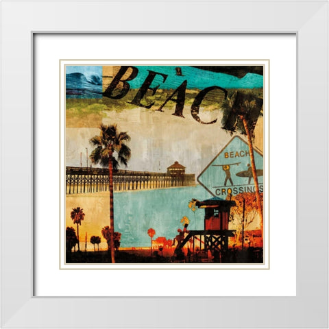 Beach Culture White Modern Wood Framed Art Print with Double Matting by Carter, Charlie