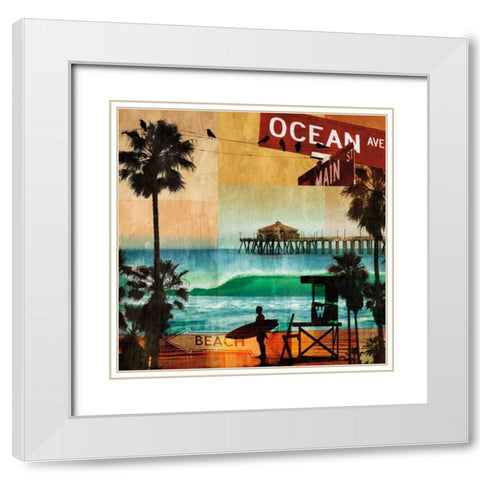 Ocean Avenue White Modern Wood Framed Art Print with Double Matting by Carter, Charlie