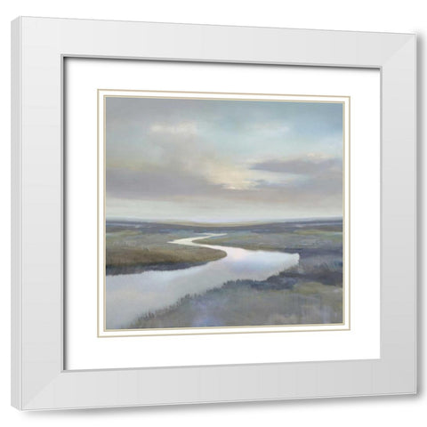 Riverbend III White Modern Wood Framed Art Print with Double Matting by McKee, Christy