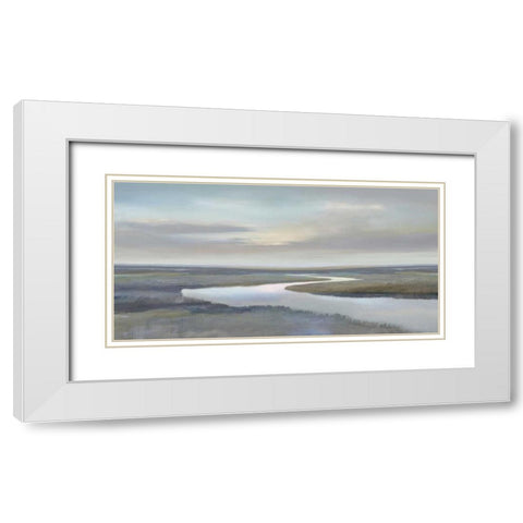 Riverbend IV White Modern Wood Framed Art Print with Double Matting by McKee, Christy