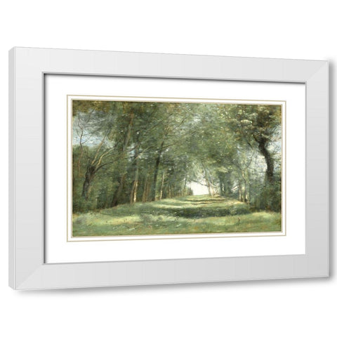 Shaded Path III White Modern Wood Framed Art Print with Double Matting by McKee, Christy