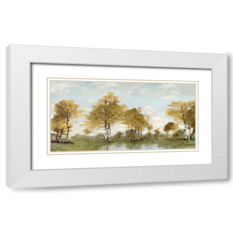 Golden Tree Pond IV White Modern Wood Framed Art Print with Double Matting by McKee, Christy