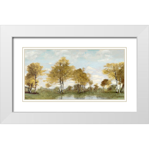 Golden Tree Pond IV White Modern Wood Framed Art Print with Double Matting by McKee, Christy
