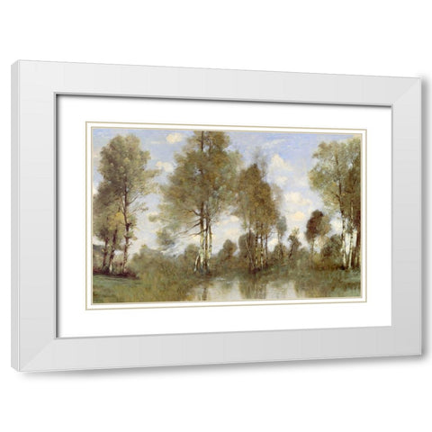 Pond Reflection II White Modern Wood Framed Art Print with Double Matting by McKee, Christy