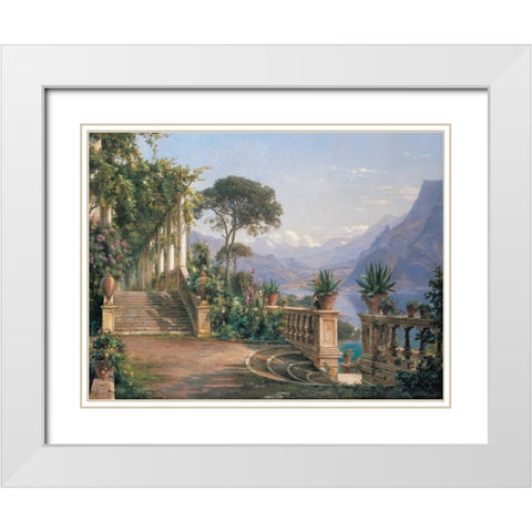 Lodge on Lake Como White Modern Wood Framed Art Print with Double Matting by Aagaard, Carl Frederic