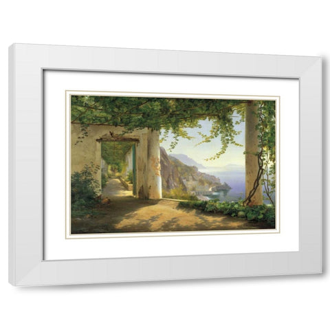 View to the Amalfi Coast White Modern Wood Framed Art Print with Double Matting by Aagaard, Carl Frederic