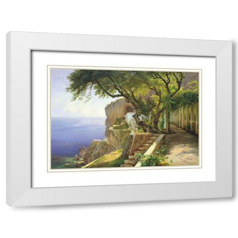 Pergola in Amalfi White Modern Wood Framed Art Print with Double Matting by Aagaard, Carl Frederic