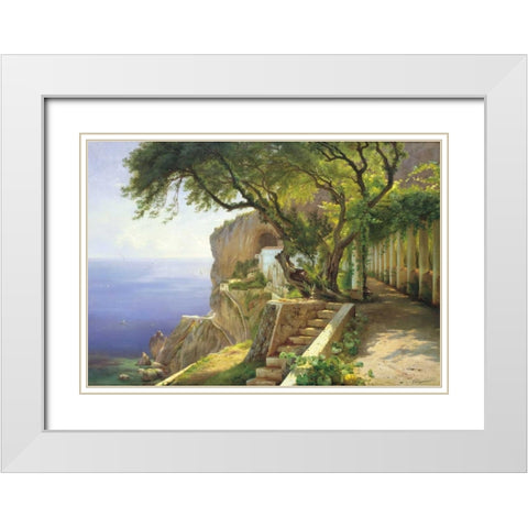 Pergola in Amalfi White Modern Wood Framed Art Print with Double Matting by Aagaard, Carl Frederic