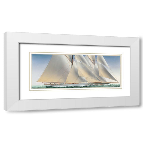 Classic Regatta White Modern Wood Framed Art Print with Double Matting by Davies, Christopher