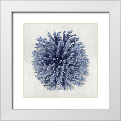 Coral Indigo I White Modern Wood Framed Art Print with Double Matting by Kelly, Caroline