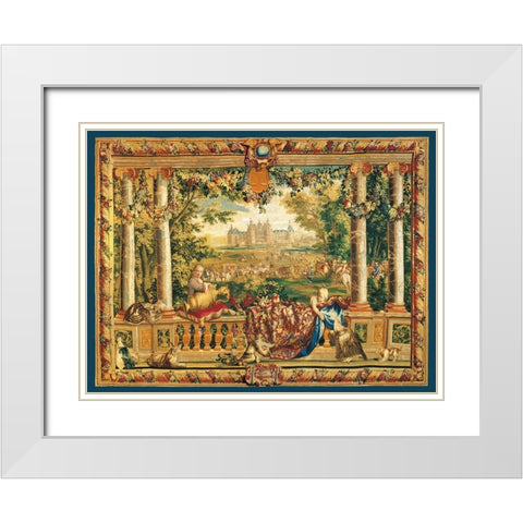 Le Chateau de Chambord White Modern Wood Framed Art Print with Double Matting by Lebrun, Charles
