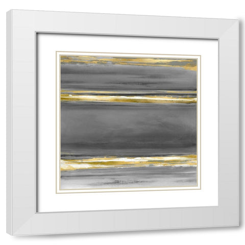 Parallels in Grey White Modern Wood Framed Art Print with Double Matting by Corbin, Allie