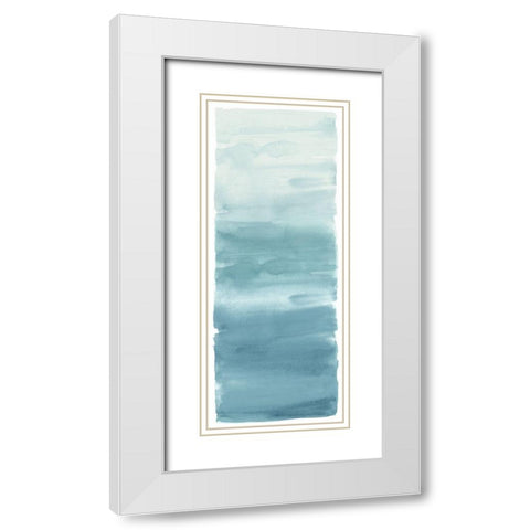 Aqua Blend White Modern Wood Framed Art Print with Double Matting by Corbin, Allie