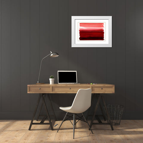 Ombre Red I White Modern Wood Framed Art Print with Double Matting by Corbin, Allie