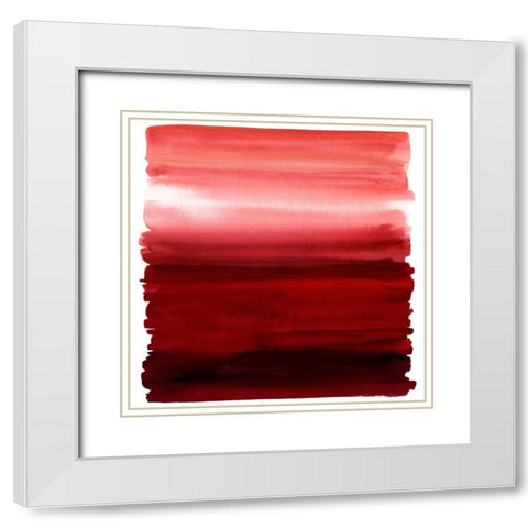 Ombre Red II White Modern Wood Framed Art Print with Double Matting by Corbin, Allie