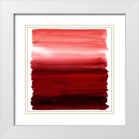 Ombre Red II White Modern Wood Framed Art Print with Double Matting by Corbin, Allie