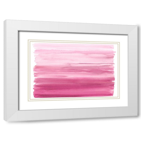 Ombre Pink Blush I White Modern Wood Framed Art Print with Double Matting by Corbin, Allie