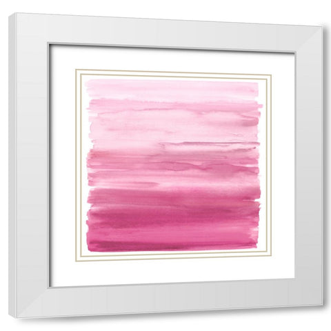 Ombre Pink Blush II White Modern Wood Framed Art Print with Double Matting by Corbin, Allie
