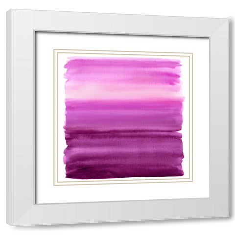 Ombre Pink II White Modern Wood Framed Art Print with Double Matting by Corbin, Allie