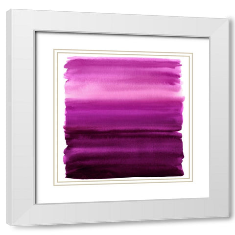 Ombre Magenta II White Modern Wood Framed Art Print with Double Matting by Corbin, Allie