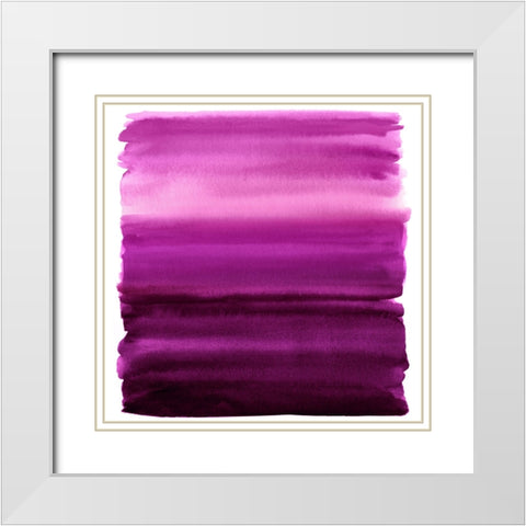 Ombre Magenta II White Modern Wood Framed Art Print with Double Matting by Corbin, Allie