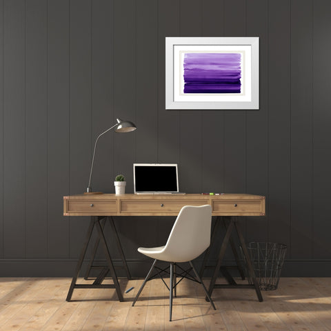 Ombre Purple I White Modern Wood Framed Art Print with Double Matting by Corbin, Allie