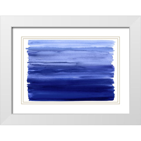 Ombre Blue I White Modern Wood Framed Art Print with Double Matting by Corbin, Allie