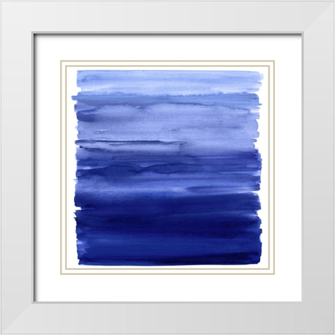 Ombre Blue II White Modern Wood Framed Art Print with Double Matting by Corbin, Allie