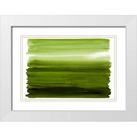 Ombre Green I White Modern Wood Framed Art Print with Double Matting by Corbin, Allie