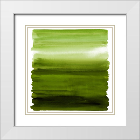 Ombre Green II White Modern Wood Framed Art Print with Double Matting by Corbin, Allie