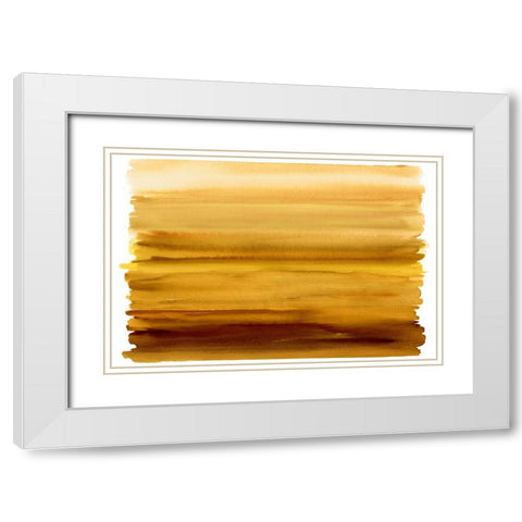 Ombre Amber I White Modern Wood Framed Art Print with Double Matting by Corbin, Allie