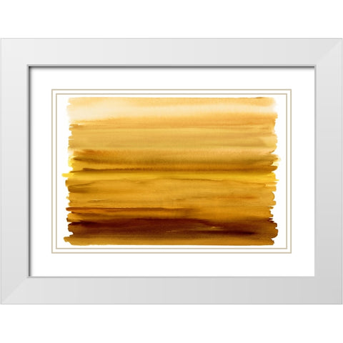 Ombre Amber I White Modern Wood Framed Art Print with Double Matting by Corbin, Allie