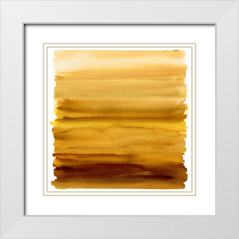 Ombre Amber II White Modern Wood Framed Art Print with Double Matting by Corbin, Allie