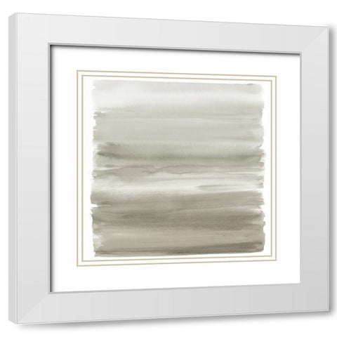 Ombre Neutral II White Modern Wood Framed Art Print with Double Matting by Corbin, Allie