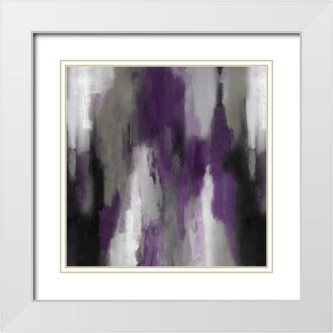 Apex Amethyst I White Modern Wood Framed Art Print with Double Matting by Spencer, Carey