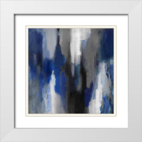 Apex Blue I White Modern Wood Framed Art Print with Double Matting by Spencer, Carey