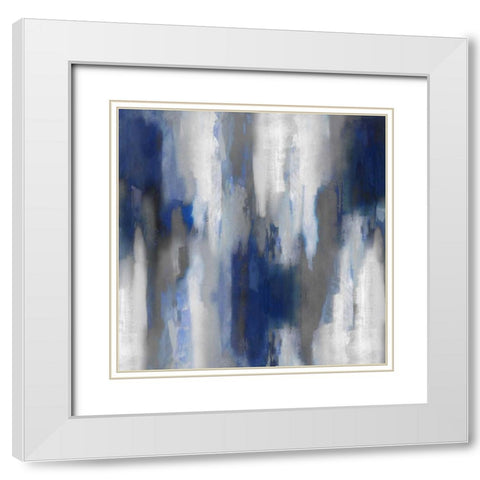 Apex Blue III White Modern Wood Framed Art Print with Double Matting by Spencer, Carey