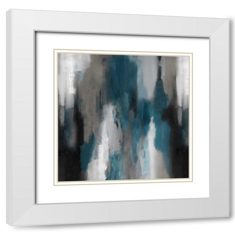 Apex Cerulean White Modern Wood Framed Art Print with Double Matting by Spencer, Carey