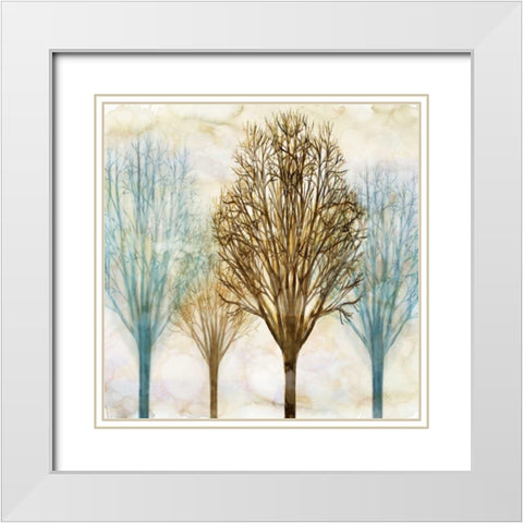 Among the Trees II White Modern Wood Framed Art Print with Double Matting by Donovan, Chris