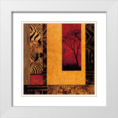 African Studies II White Modern Wood Framed Art Print with Double Matting by Donovan, Chris