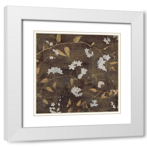 Blossoms I White Modern Wood Framed Art Print with Double Matting by Donovan, Chris