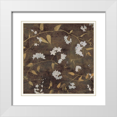 Blossoms I White Modern Wood Framed Art Print with Double Matting by Donovan, Chris
