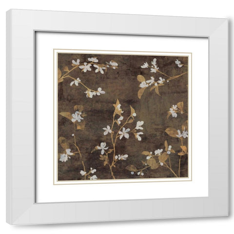 Blossoms II White Modern Wood Framed Art Print with Double Matting by Donovan, Chris